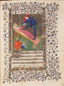 Stundenbuch, Gebrauch von Rennes, Folterung der hl. Apollonia, um 1400-15 von Master Lucon