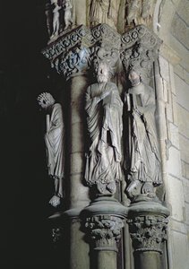 Detail des Portico de la Gloria, das St. Andreas darstellt