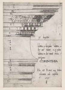 Speculum Romanae Magnificentiae: Gebälk vom Tempel der Castor und Pollux, Rom, 1537