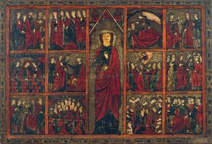 Die heilige Ursula mit Szenen aus ihrem Leben von Master of Bierge