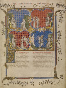 Salomo lehrt Rehabeam; Das Urteil Salomos; Salomo prüft die Legitimität von drei Brüdern von Master of Jean de Mandeville
