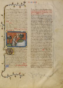 Die Erschaffung von Vögeln und Fischen von Master of Jean de Mandeville