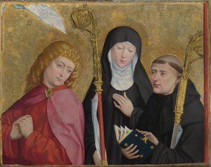 Heilige Johannes der Evangelist, Scholastica und Benedikt Das Liesborner Altarbild, ca. 1470-1480