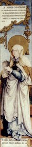 Echte Flügelaußenseite des ehemaligen Hochaltars der St. Martinskirche, Hl. Maria Magdalena; Staatsgalerie Stuttgart, früher Donaueschingen, Fürstenbergsammlungen Inv.Nrn. 73-75