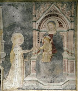 Geistliche Hochzeit Christi mit der Heiligen Maria Magdalena (Detail) von Master of Mocchirolo