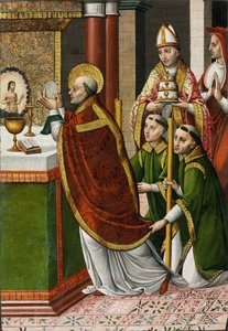 Die Messe des Heiligen Gregor des Großen von Master of Portillo