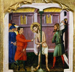 Die Geißelung, vom Meister von Rubio, Predella des Altars aus der Kirche Santa Maria, Rubio von Master of Rubió
