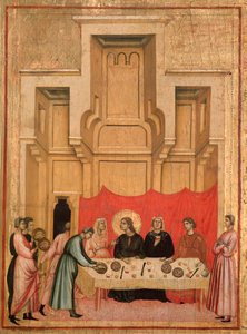 St. Cäcilia und die Geschichte ihres Lebens (Detail: das Hochzeitsbankett von Cäcilia und Valerianus) von Master of St. Cecilia