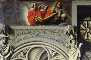 Gott der Vater im Himmel sendet seinen Sohn zur Jungfrau Maria, ca. 1445 (Detail) von Master of the Aix Annunciation