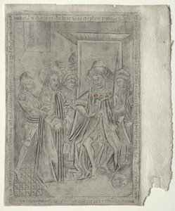 Die Passion: Christus vor Kaiphas von Master of the Banderoles