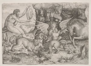 Allegorisches Thema: Kampf der Tiere