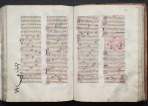 Das Gotha Missale: Fol. 103v, Text, ca. 1375 von Master of the Boqueteaux