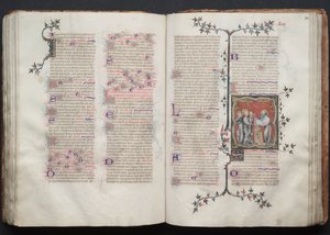 Das Gotha-Missale: Fol. 107v, Text (ca. 1375) von Master of the Boqueteaux