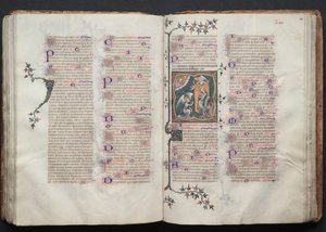 Das Gotha-Missale: Fol. 109v, Text, ca. 1375 von Master of the Boqueteaux