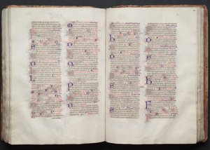 Das Gotha Missale: Fol. 112r, Text, ca. 1375 von Master of the Boqueteaux