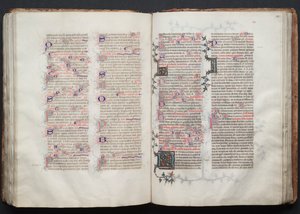Das Gotha Missale: Fol. 112v, Text, ca. 1375 von Master of the Boqueteaux