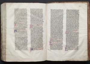 Das Gotha-Missale: Fol. 153v, Text, ca. 1375 von Master of the Boqueteaux