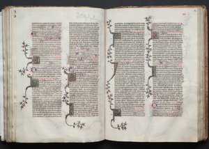 Das Gotha Missale: Fol. 84r, Text, ca. 1375 von Master of the Boqueteaux