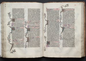 Das Gotha Missale: Fol. 85v, Text, ca. 1375 von Master of the Boqueteaux