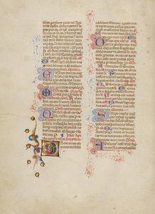Initiale G: Heilige Agatha von Master of the Brussels Initials