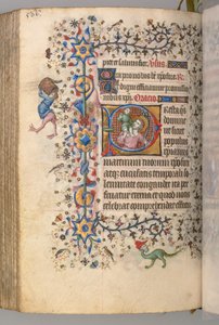 Stundenbuch von Karl dem Edlen, König von Navarra (1361-1425): fol. 277v, St. Christophorus von Master of the Brussels Initials and Associates