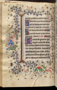 Stundenbuch von Karl dem Edlen, König von Navarra (1361-1425): fol. 42v, Text von Master of the Brussels Initials and Associates