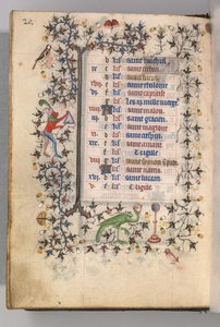 Stundenbuch von Karl dem Edlen, König von Navarra 1361-1425: fol. 10v, Oktober, um 1405 von Master of the Brussels Initials and Associates