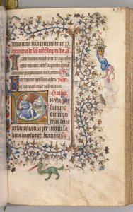 Stundenbuch von Karl dem Edlen, König von Navarra 1361-1425: fol. 260v, Johannes der Täufer, um 1405