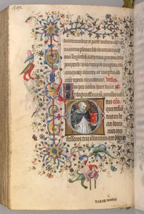 Stundenbuch von Charles dem Edlen, König von Navarra 1361-1425, fol. 290v, St. Dominikus, ca. 1405 von Master of the Brussels Initials and Associates