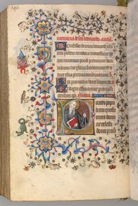 Stundenbuch von Karl dem Edlen, König von Navarra 1361-1425, fol. 292v, St. Leonard, um 1405 von Master of the Brussels Initials and Associates