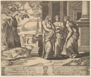Tafel 15: Psyche erzählt ihren Schwestern von ihrem Unglück, aus Die Fabel von Psyche