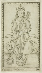 Apollo, Tafel 20 aus Apollo und die Musen von Master of the E Series Tarocchi