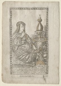 Poesie aus den Tarocchi, Serie C: Freie Künste, Nr. 27, vor 1467 von Master of the E Series Tarocchi