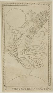 Der Engel der neunten Sphäre, oder Primum Mobile, Tafel 49 aus Planeten und Sphären von Master of the E Series Tarocchi