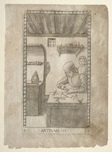 Der Handwerker aus dem Tarocchi, Serie E: Bedingungen des Menschen, Nr. 3 (vor 1467) von Master of the E Series Tarocchi