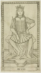 Der König, Platte acht aus Die Ränge und Bedingungen der Menschen von Master of the E Series Tarocchi