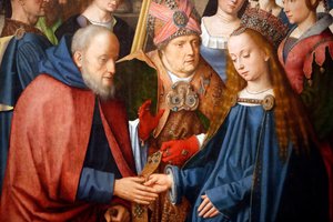Evora Museum. Meister des Evora-Altarbildes. Die Hochzeit der Jungfrau und Joseph. Flämische Schule 1500. Portugal.