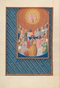 Stunden der Königin Isabella der Katholischen, Königin von Spanien: Fol. 37v, Hof des Himmels von Master of the First Prayerbook of Maximillian