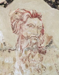 Detail von St. Onuphrius und Szene aus seinem Leben von Master of the Fogg Pieta