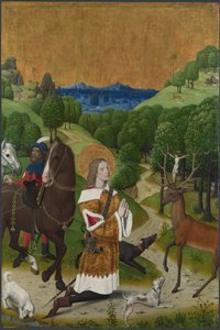 Die Bekehrung des Heiligen Hubertus. Flügel vom Werden-Altar, ca. 1485