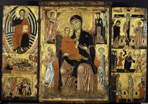 Madonna und Kind auf dem Thron