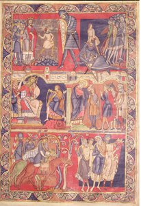 Szenen aus dem Leben von Samuel, Saul und David, aus der Winchester Bibel, 1160-80 von Master of the Morgan Leaf