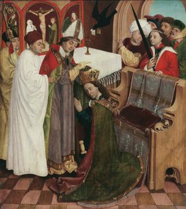 Die Krönung des Hl. Oswald, um 1480-85 von Master of the Oswald Legend