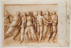 Rückkehr des Meleager von einem römischen Sarkophag, Rom, Palazzo Barberini, ca. 1512-17 von Master of the Oxford Album