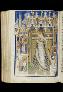 Ms 62 f.141v, Madonna und Kind, aus einem Stundenbuch, Französisch, ca.1445-50