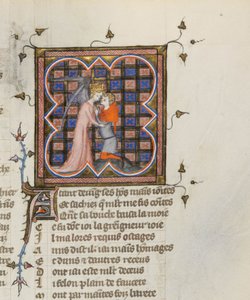 Miniatur aus einem Manuskript des Roman de la Rose von Guillaume de Lorris und Jean de Meun, 1353 von Master of the Rose novels