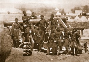 General Corcoran (ganz links) und Offiziere der 69. New Yorker Freiwilligen, 1861-65