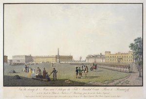 Ansicht des Marsfeldes und des Marmorpalastes in Sankt Petersburg, 1804