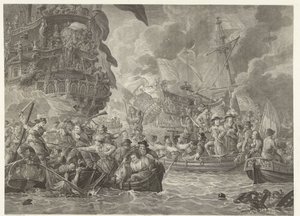Der niederländische Überfall auf die Medway und die Eroberung der Royal Charles, 1667 von Mathias de Sallieth