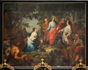 Pfarrkirche (Parochiekerk Sint-Maarten). Gemälde. "Jesus und die Samariterin". Matthijs De Visch